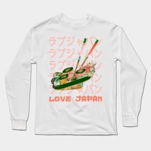 Japanese Sushi Food Lover Symbol Word Kanji Love Japan Retro 250 Long Sleeve T-Shirt